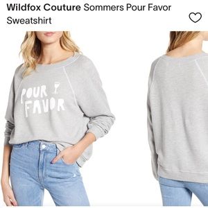 Wild fox medium pour favor grey sweatshirt medium crew neck